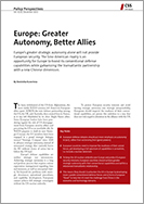 Europe: Greater Autonomy, Better Allies