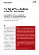 The Role of Value Systems in Conflict Resolution