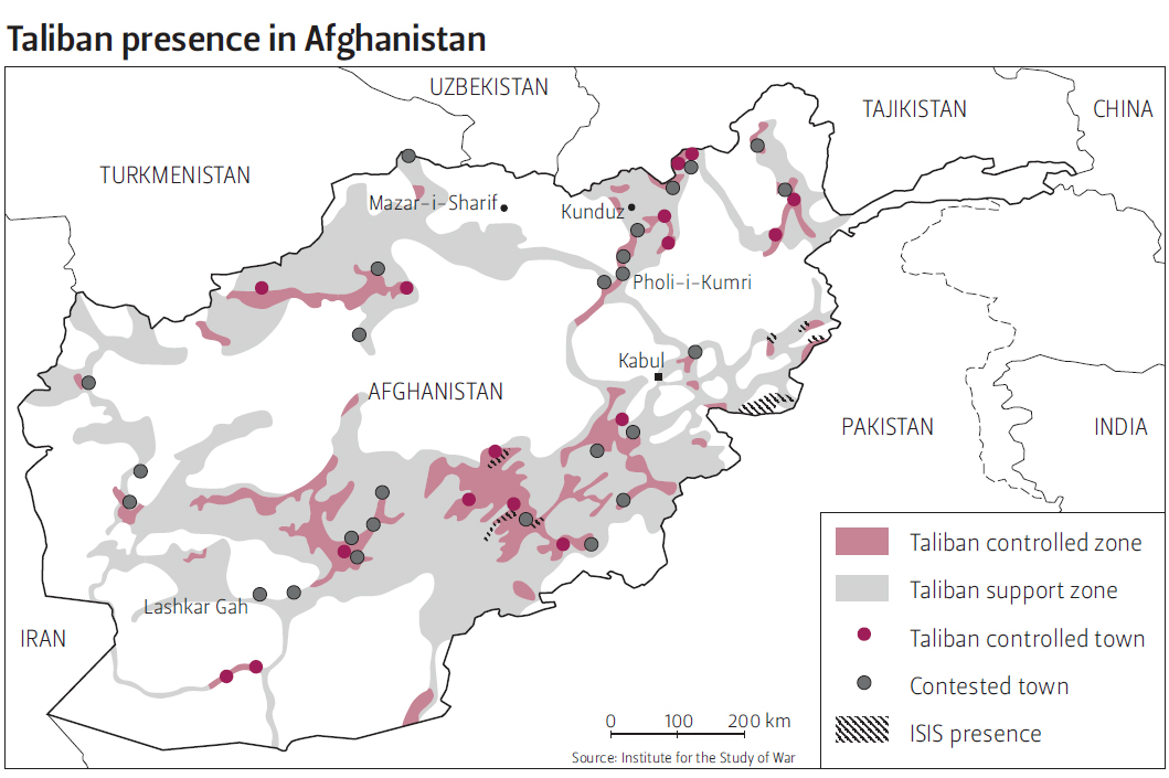 Taliban presence in Afghanistan