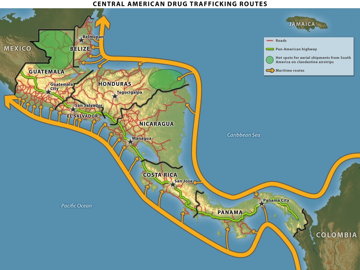 Enlarged view: Central American Drug Trafficking