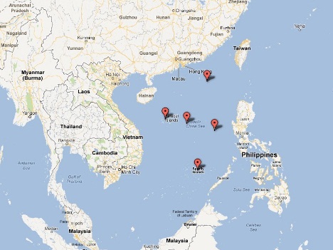 Enlarged view: Google map of Southeast Asia
