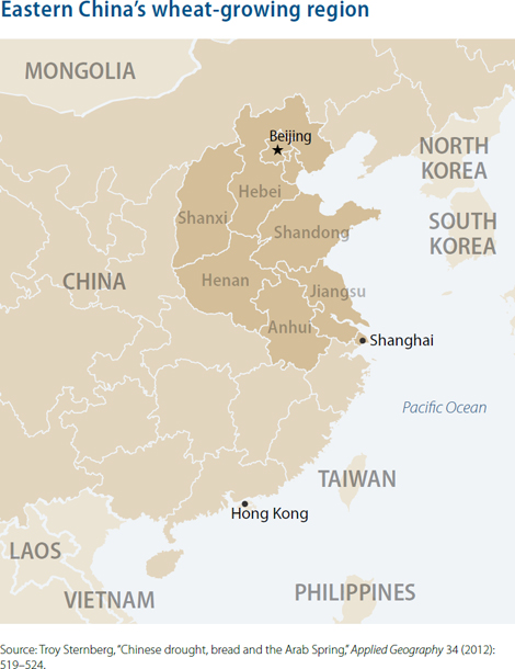 Enlarged view: Eastern China's Wheat-Growing Region