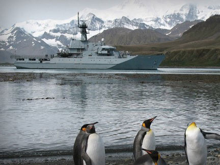 Figure 3. HMS Clyde on patrol in the South Atlantic