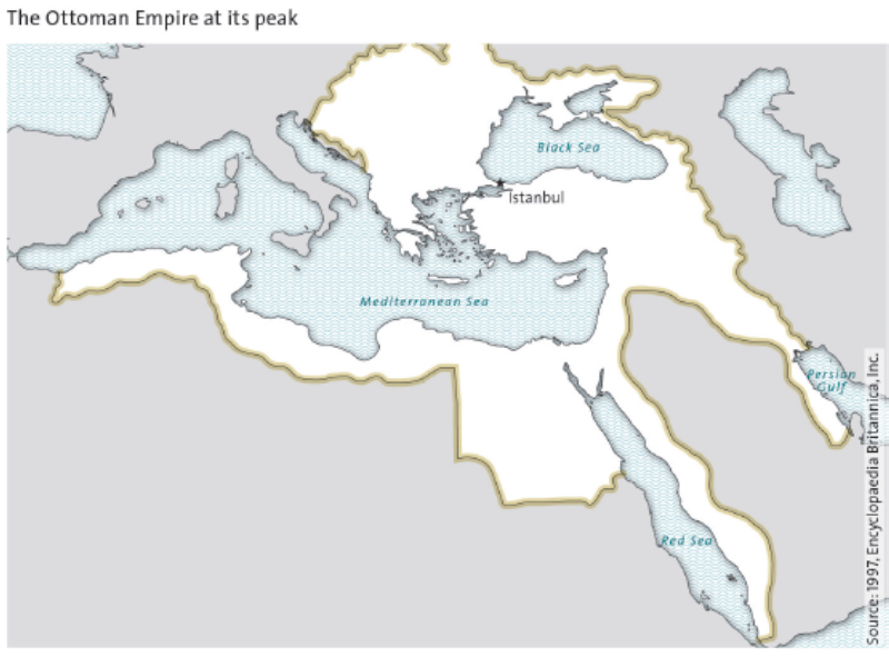 Enlarged view: The Ottoman Empire at its Peak, courtesy of the Center for Security Studies