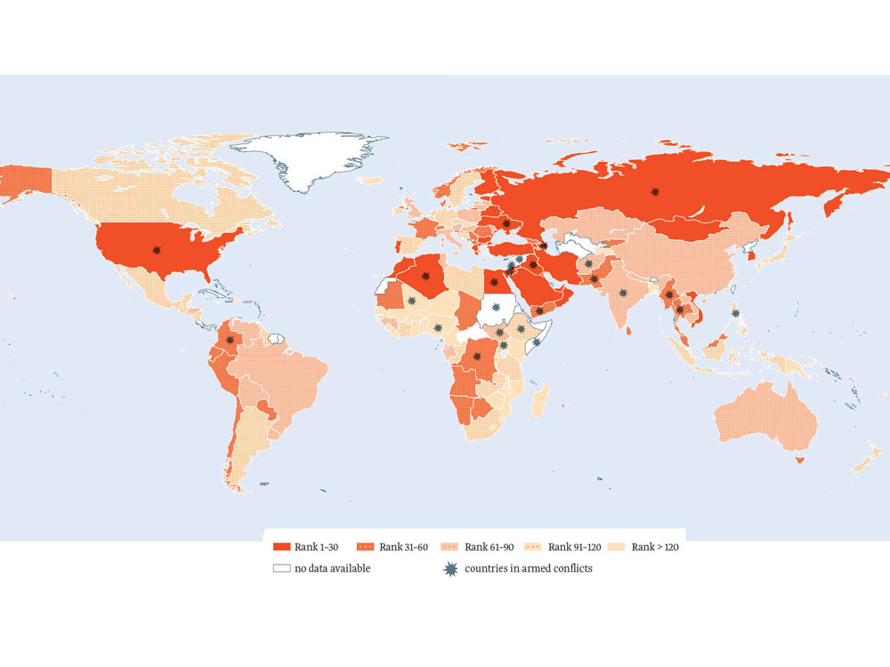 Enlarged view: Map: Overview GMI-ranking worldwide