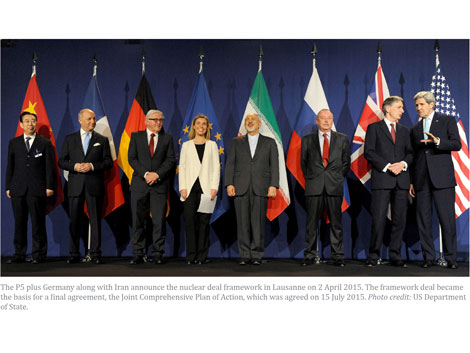 Enlarged view: P5+1 along with Iran announce the nuclear deal framework, courtesy US Department of State