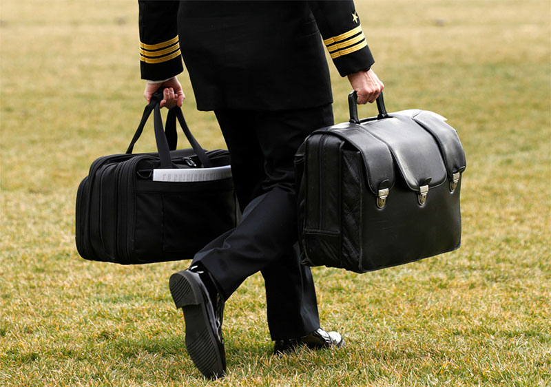 Military aide carrying launch codes for nuclear weapons