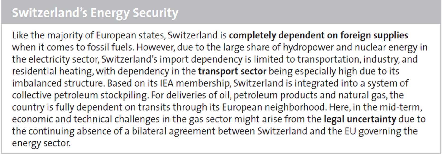 Switzerland’s Energy Security