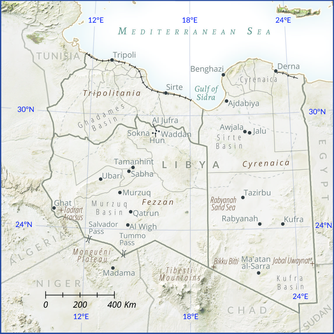 Strategic locations in Libya