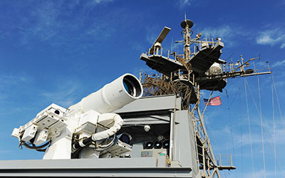 AN/SEQ-3 laser system on board USS Ponce.