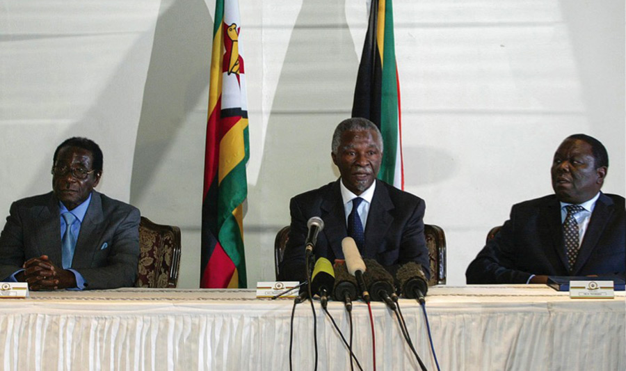 Thabo Mbeki, Robert Mugabe and Morgan Tsvangirai