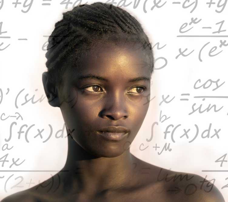 African girl with mathematical formula for ETH AIMS event on 20 October