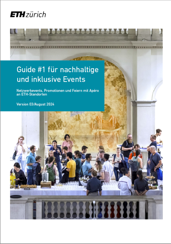 Titelbild des Guides für nachhaltige Events mit einem Bild eines Apéros an der ETH