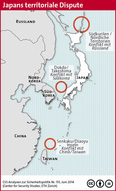 Vergrösserte Ansicht: Japans territoriale Dispute
