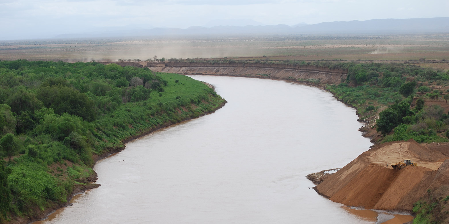 Der Fluss Omo in Äthiopien von oben