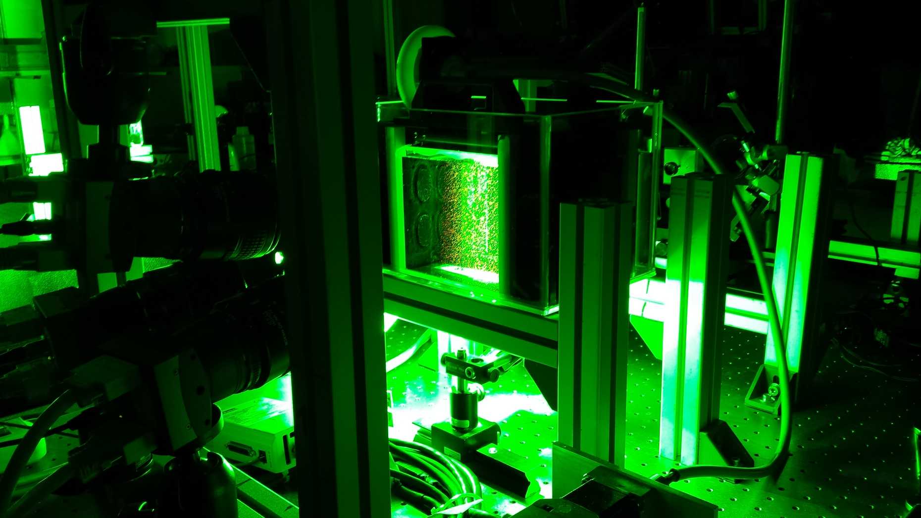 Labor mit grünem Licht