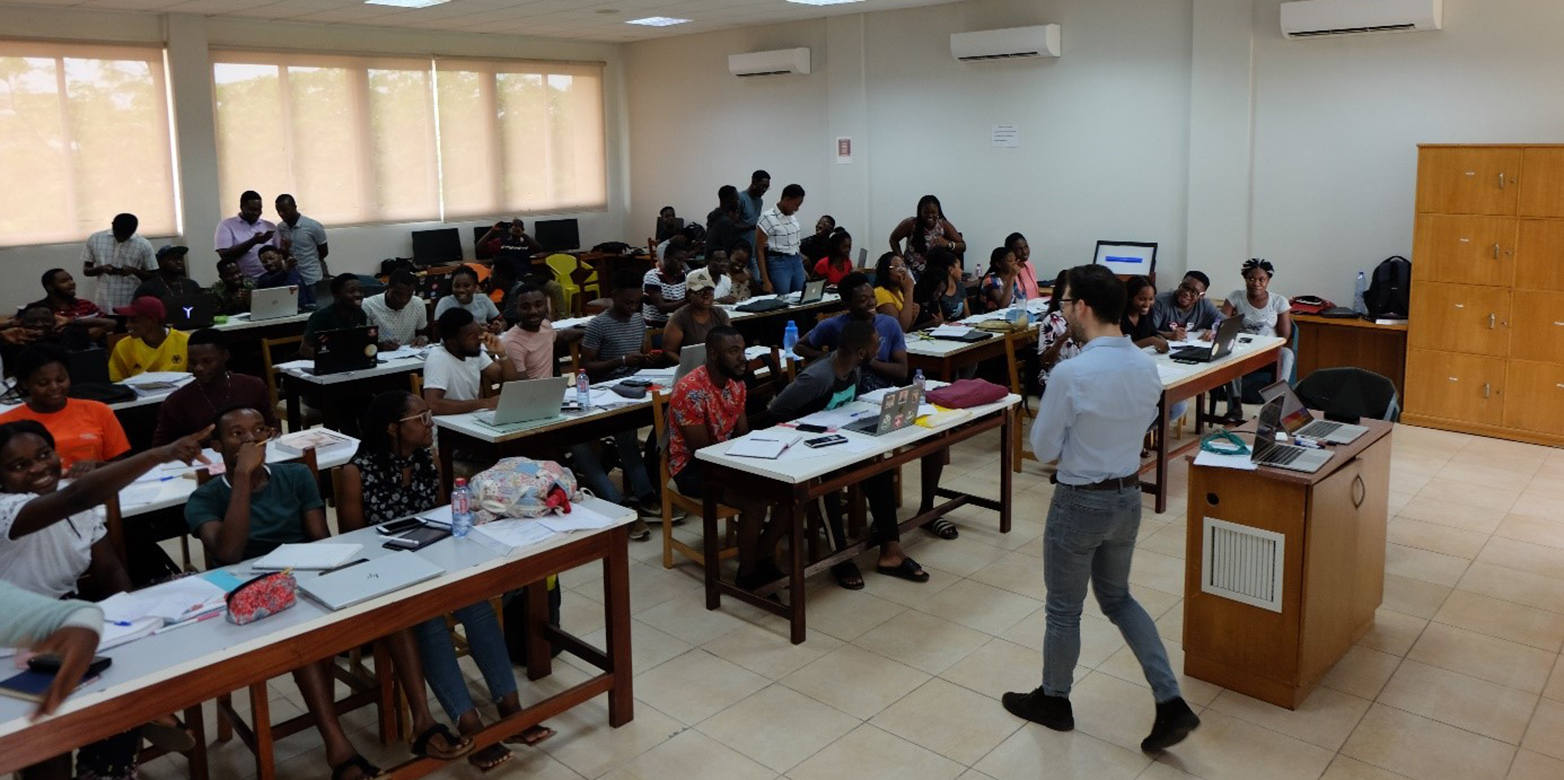 Classroom at Ashesi University with ETH Professor