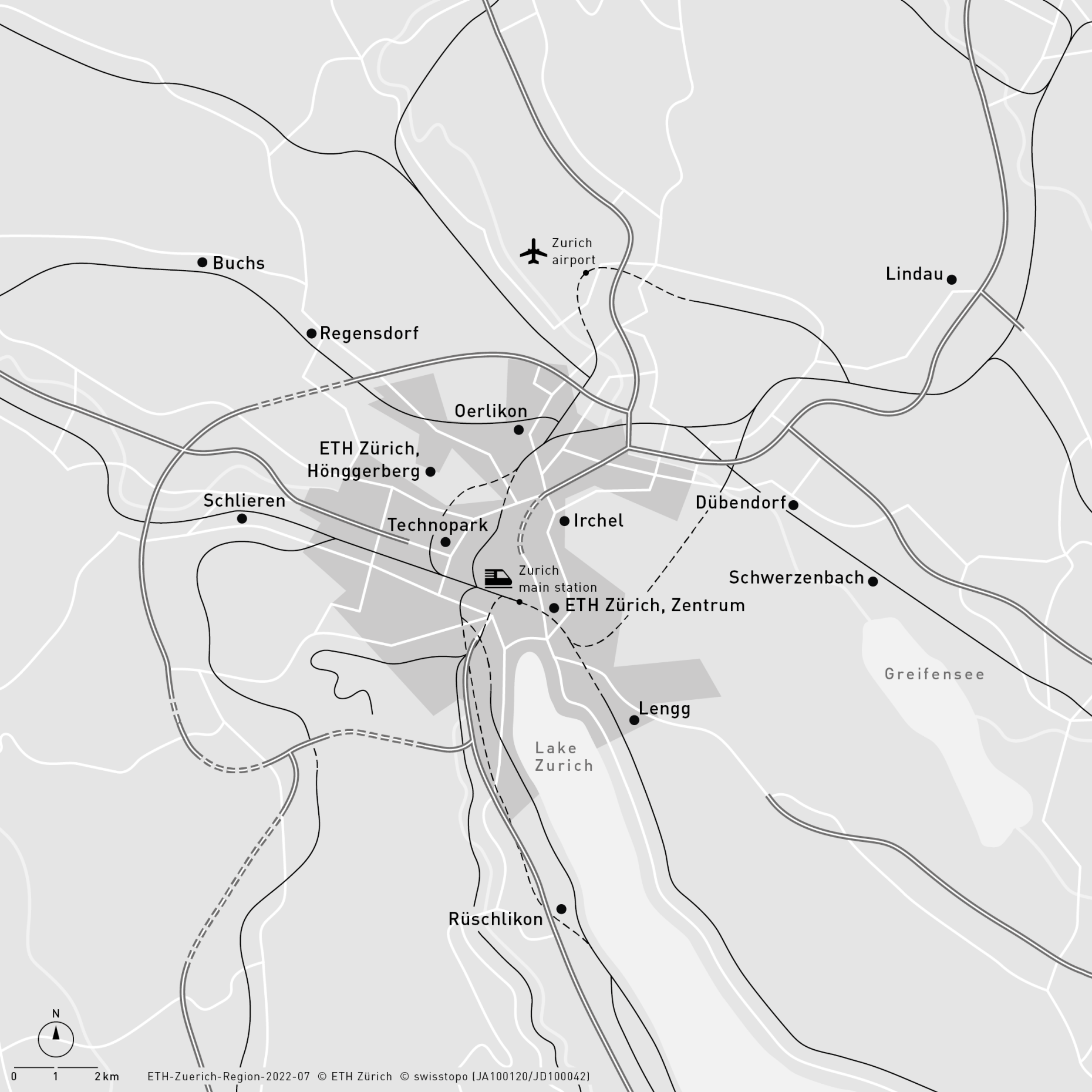 Enlarged view: Area plan Zurich region
