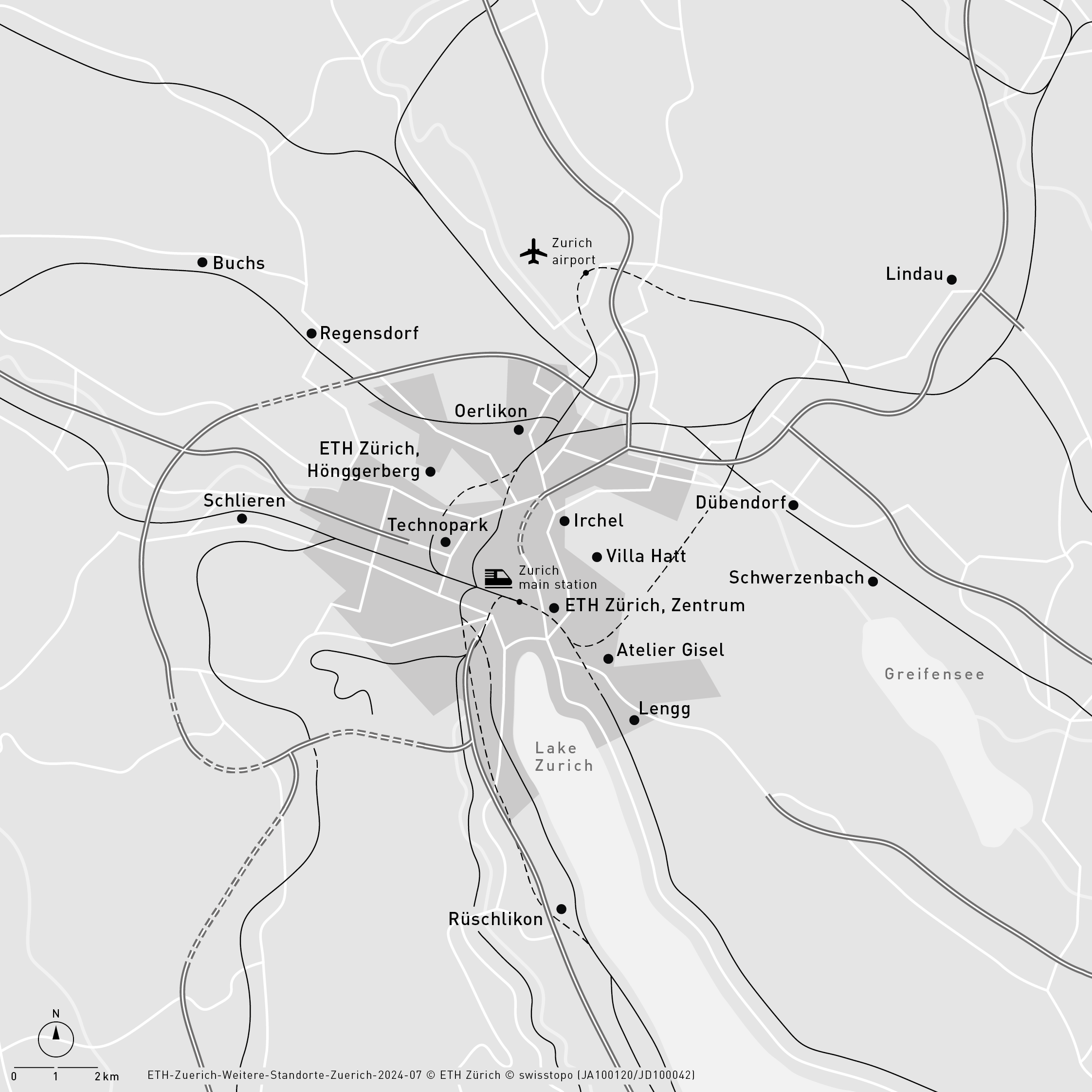 Enlarged view: Area plan Zurich region