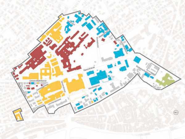 The close proximity of University Hospital Zurich, the University of Zurich and ETH Zurich provides unique opportunities. (Visualisation: Canton of Zurich Building Department)