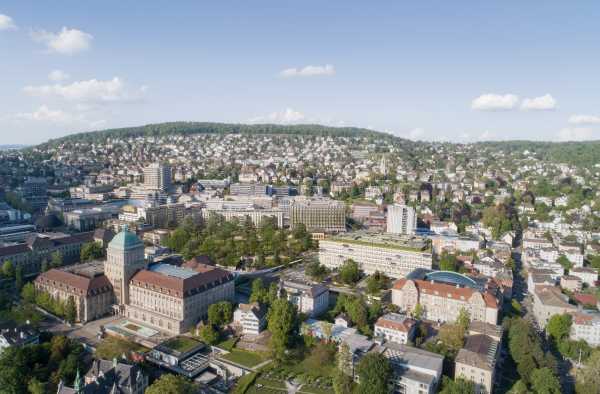 The future Zurich City University District with the new University Hospital and the new UZH Forum of the University of Zurich. (Image: HGZZ)