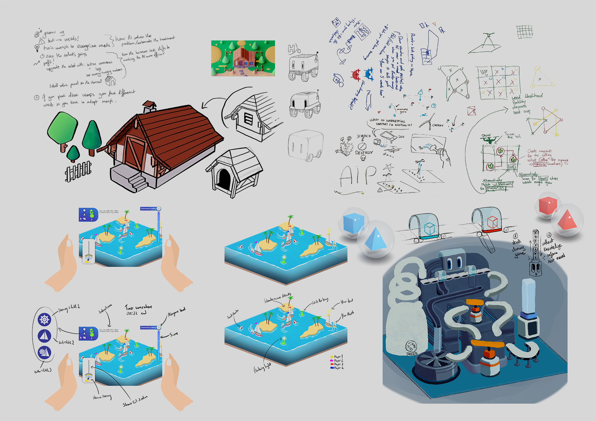 Enlarged view: Skizze für das Design der Minispiele