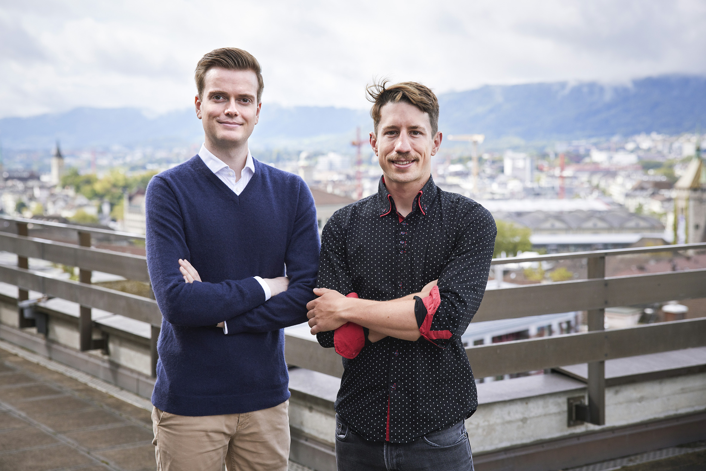 Left: Julian Senoner (co-​founder, PhD Candidate @ POM ETH Zürich) Right: Senoner Julian and Kratzwald Bernhard 