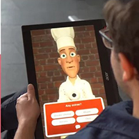 mobile device showing human-avatar interaction