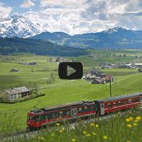 Train in mountain scenery
