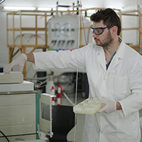 Man in laboratory
