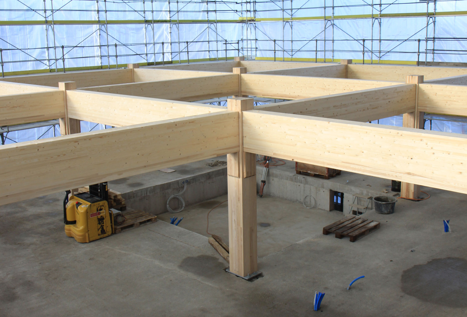 wooden frame on a concrete floor - very big