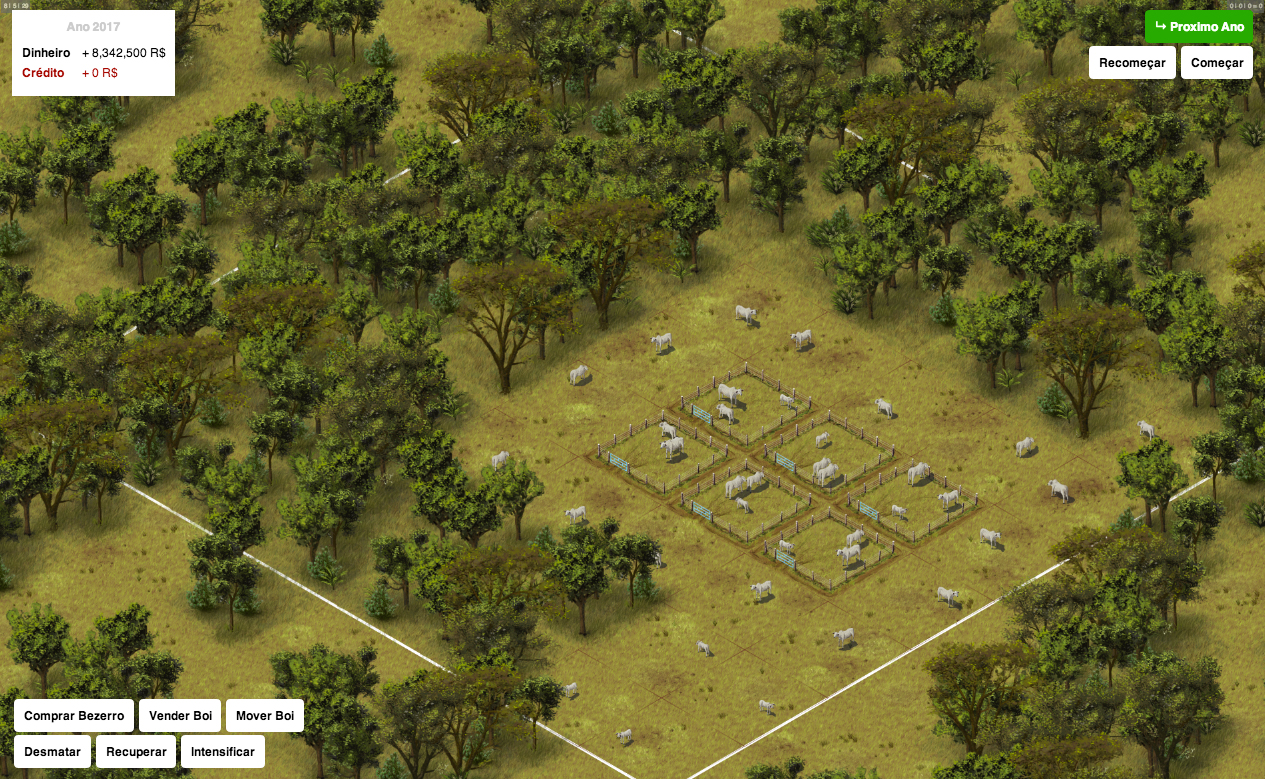 Enlarged view: Screenshot des Rinderfarm-Spiels