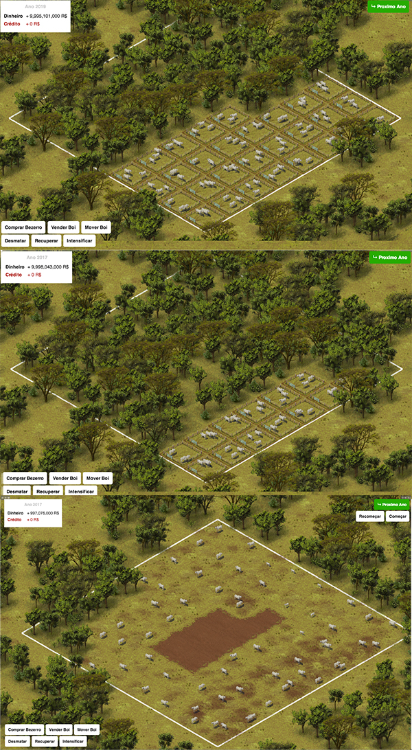 Enlarged view: Screenshots des Rinderfarm-Spiels