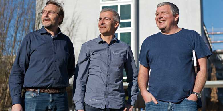 Enlarged view: The ScopeM Management team: Roger Wepf, Nicolas Blanc, Gábor Csúcs. (Photo: ETH Zurich/Florian Bachmann) 