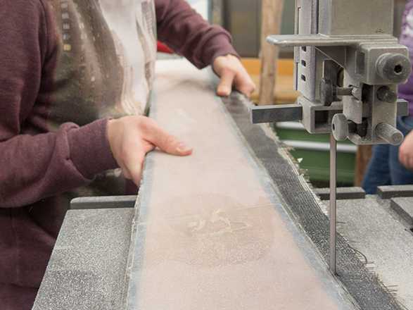 Carving the top layers calls for a delicate touch