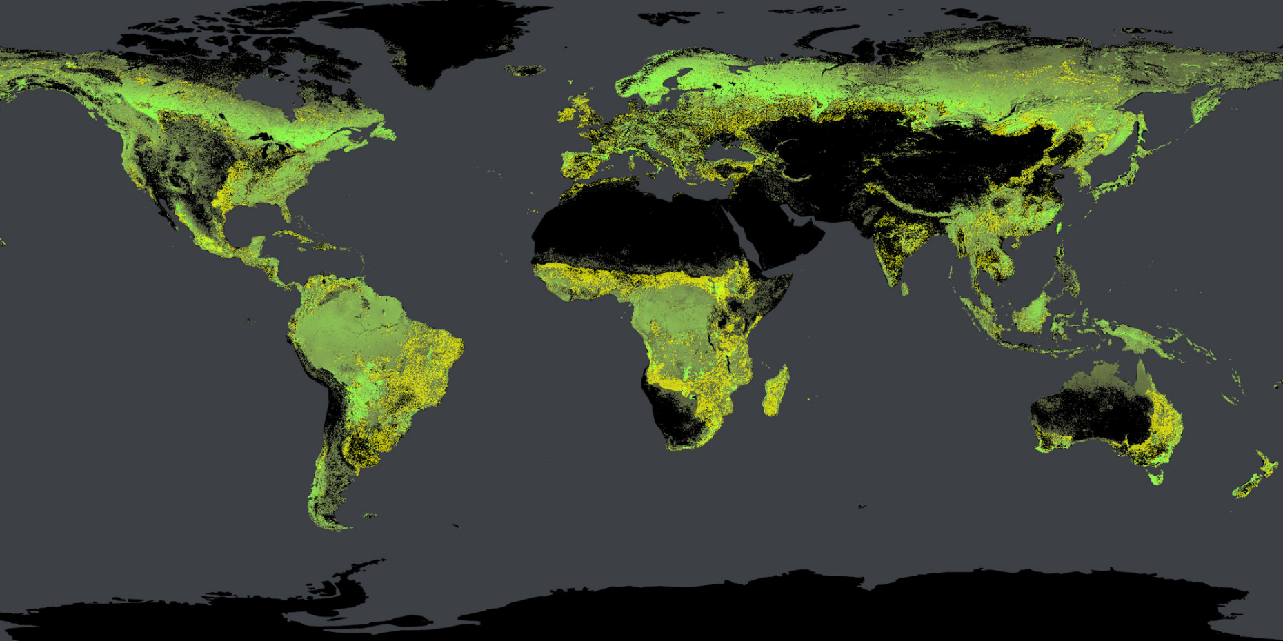 Map with tree density potential