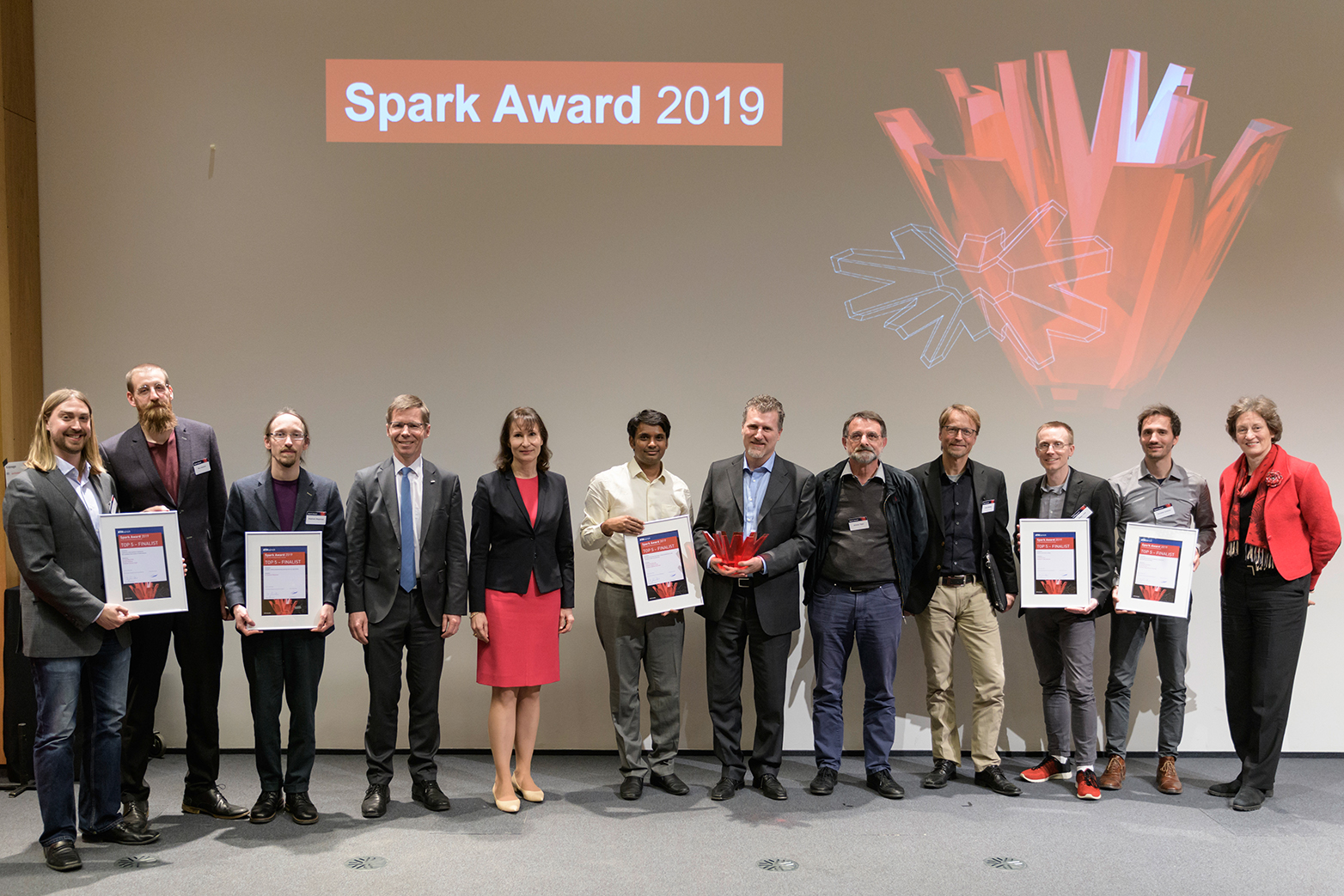 Enlarged view: Five projects were nominated and honoured during the award ceremony. (Photograph: O. Bartenschlager / ETH Zurich)