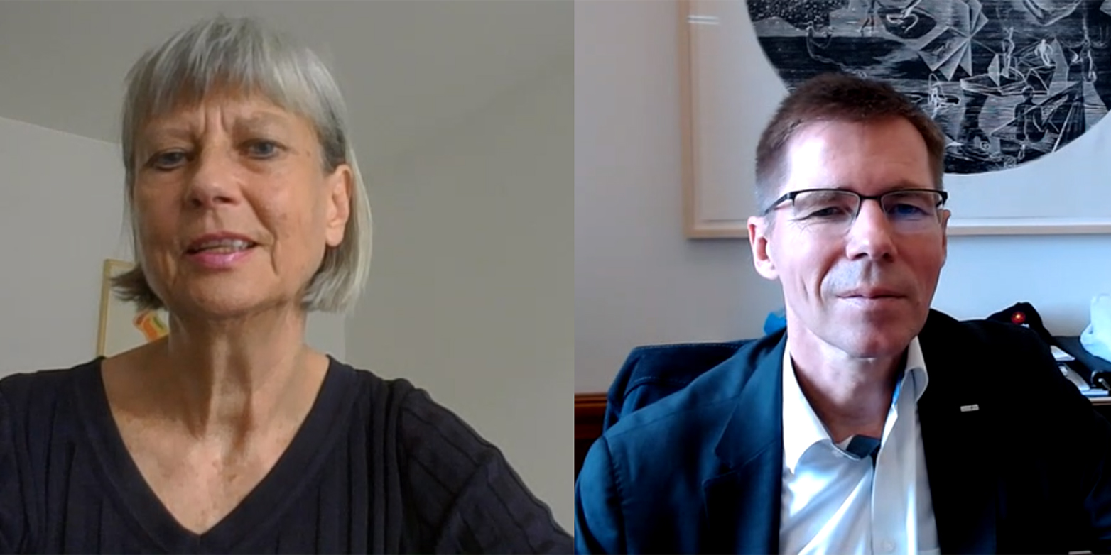 Renate Schubert, the Executive Board's Delegate for Equal Opportunities, and ETH President Joël Mesot comment on the topic of diversity. (Photograph: Screenshot)