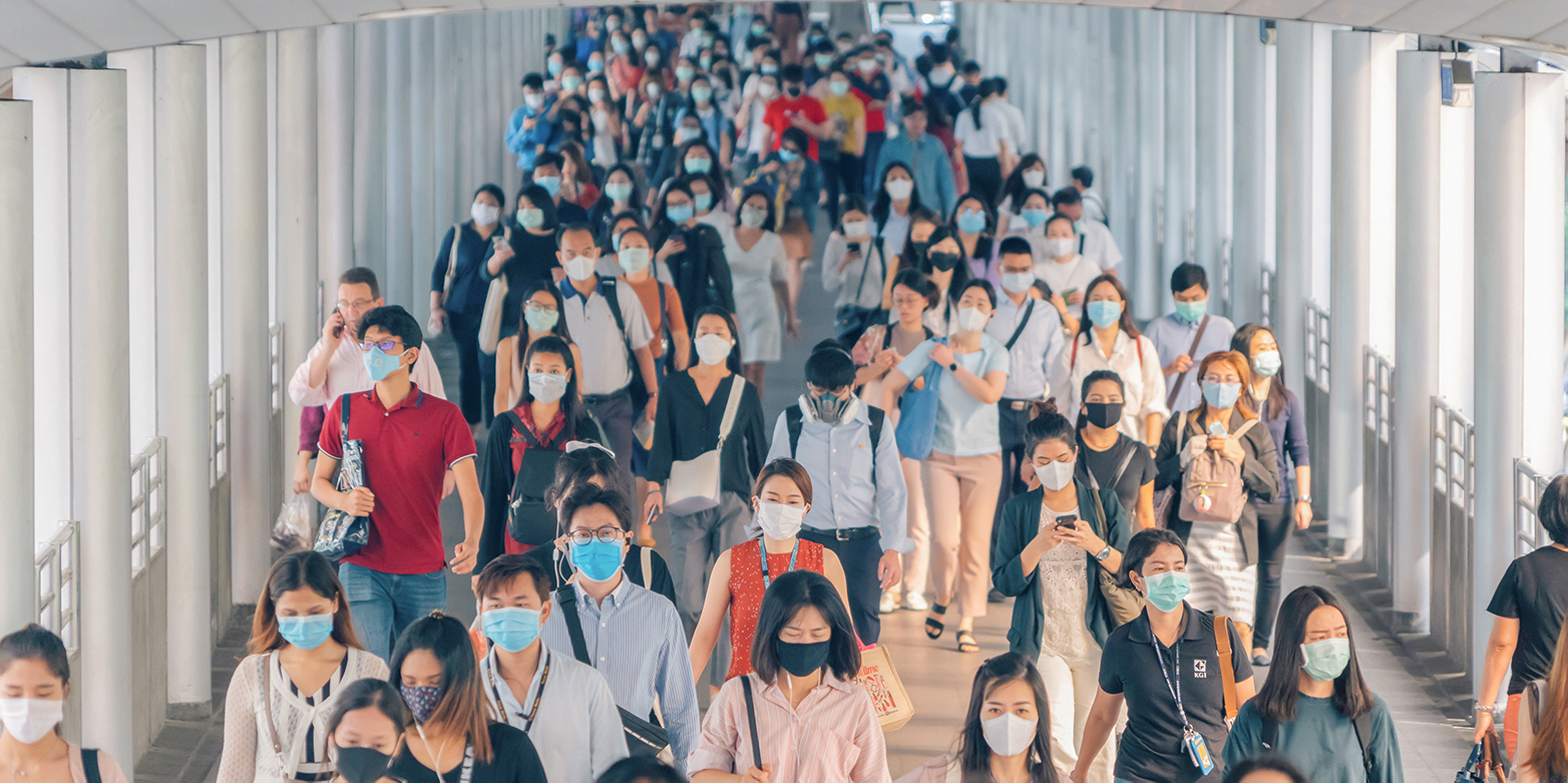 People with masks in asia