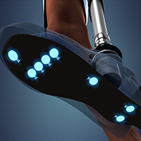 Prosthesis with tactile sensors under the sole