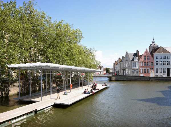 The floating Canal Swimmers Club in Bruges