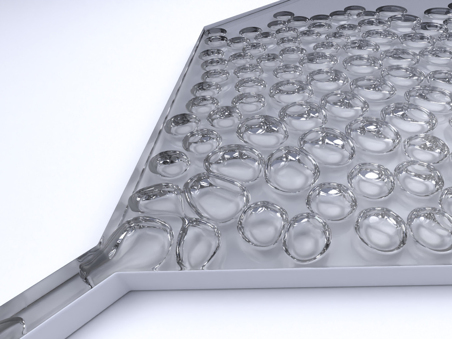 Enlarged view: Bubbles in a microfluidic array. (Illustrations: ETH Zurich / Harvard University / CSCS)