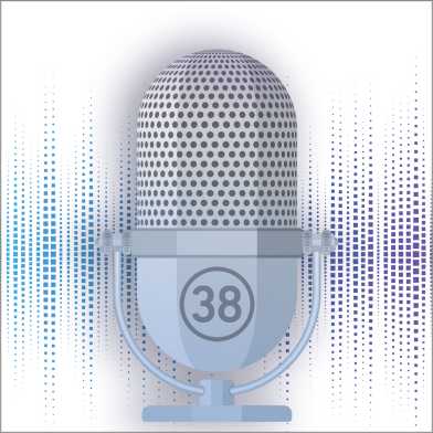 Illustration of a microphone with the number 38 on it