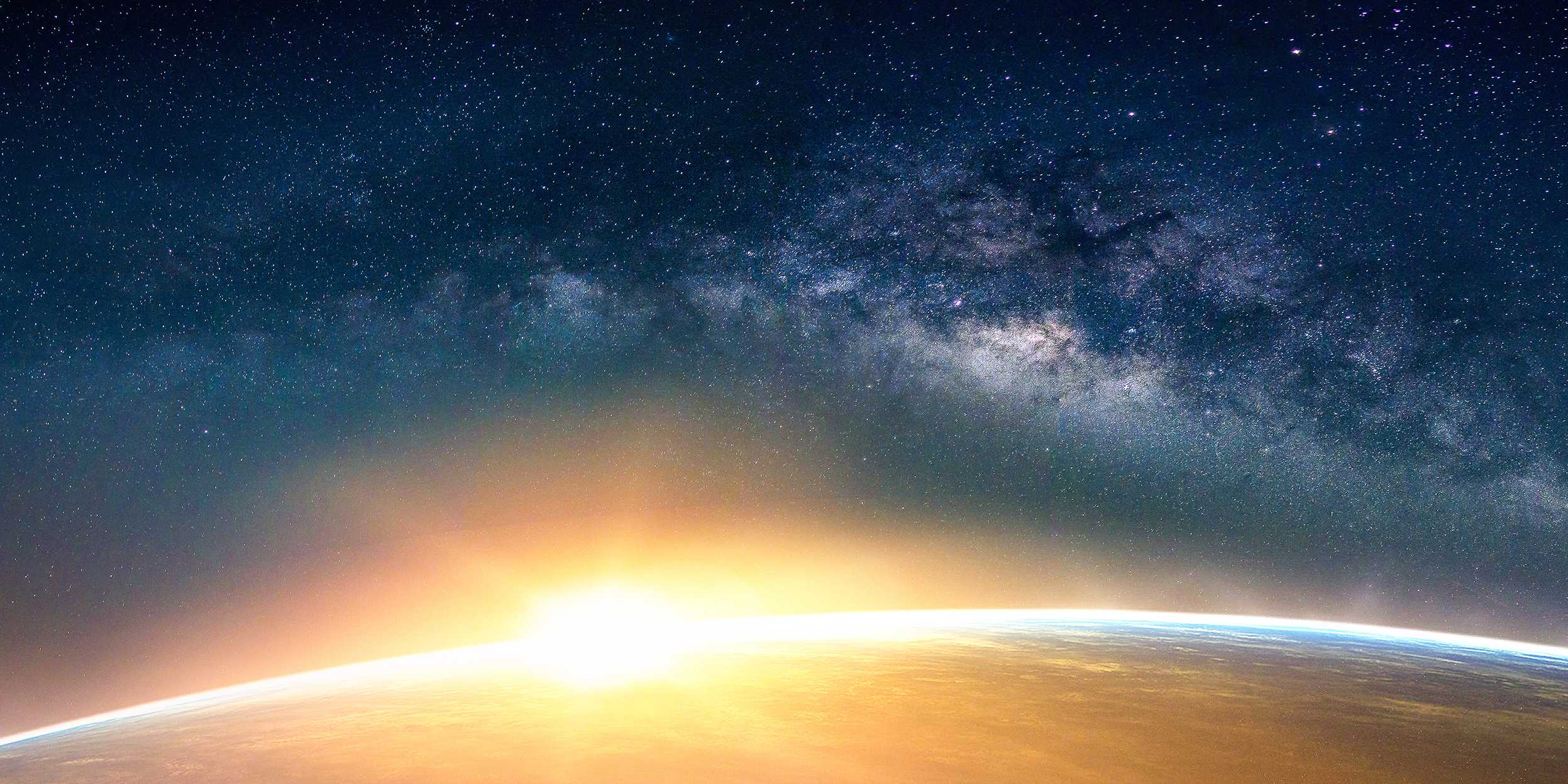 Sunrise on Earth, as seen from space