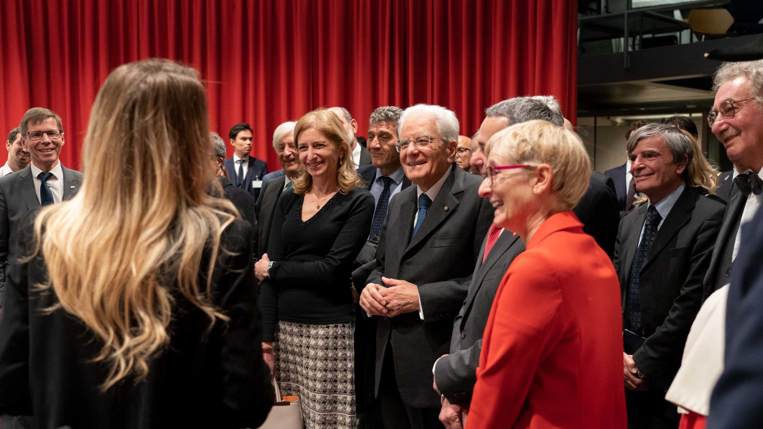 Laura and Sergio Mattarella in the middle of the picture, right to the Italien President is Ignazio Cassis.