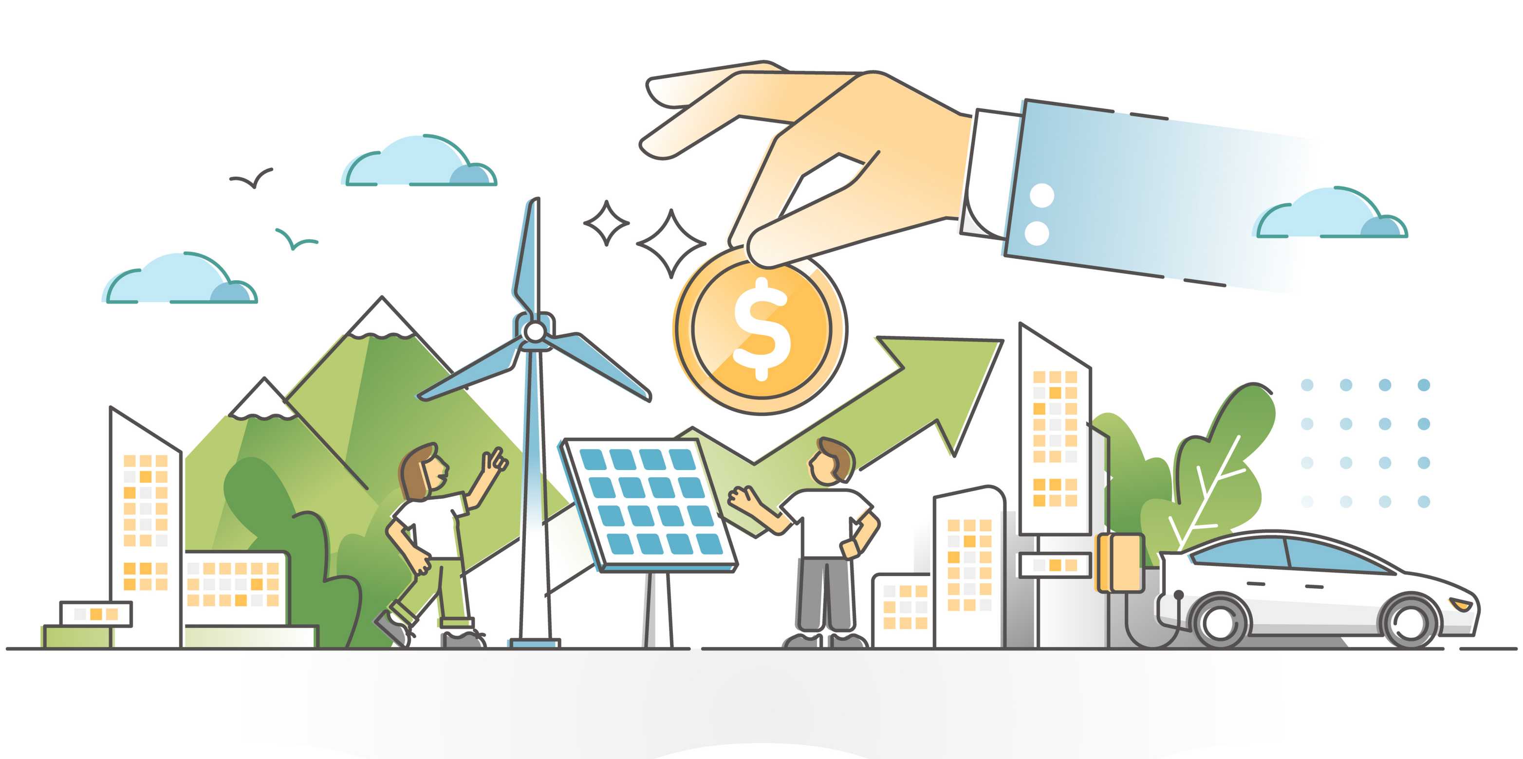 Illustration renewable energies and required financing