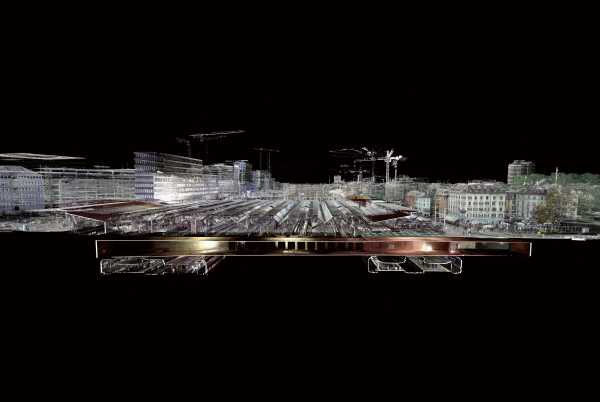 A cloud point model of the central station in Zurich