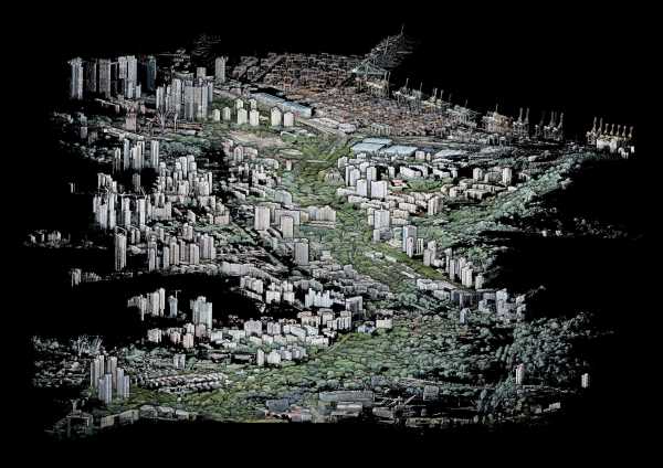 Point cloud model of a disused railroad line in Singapore