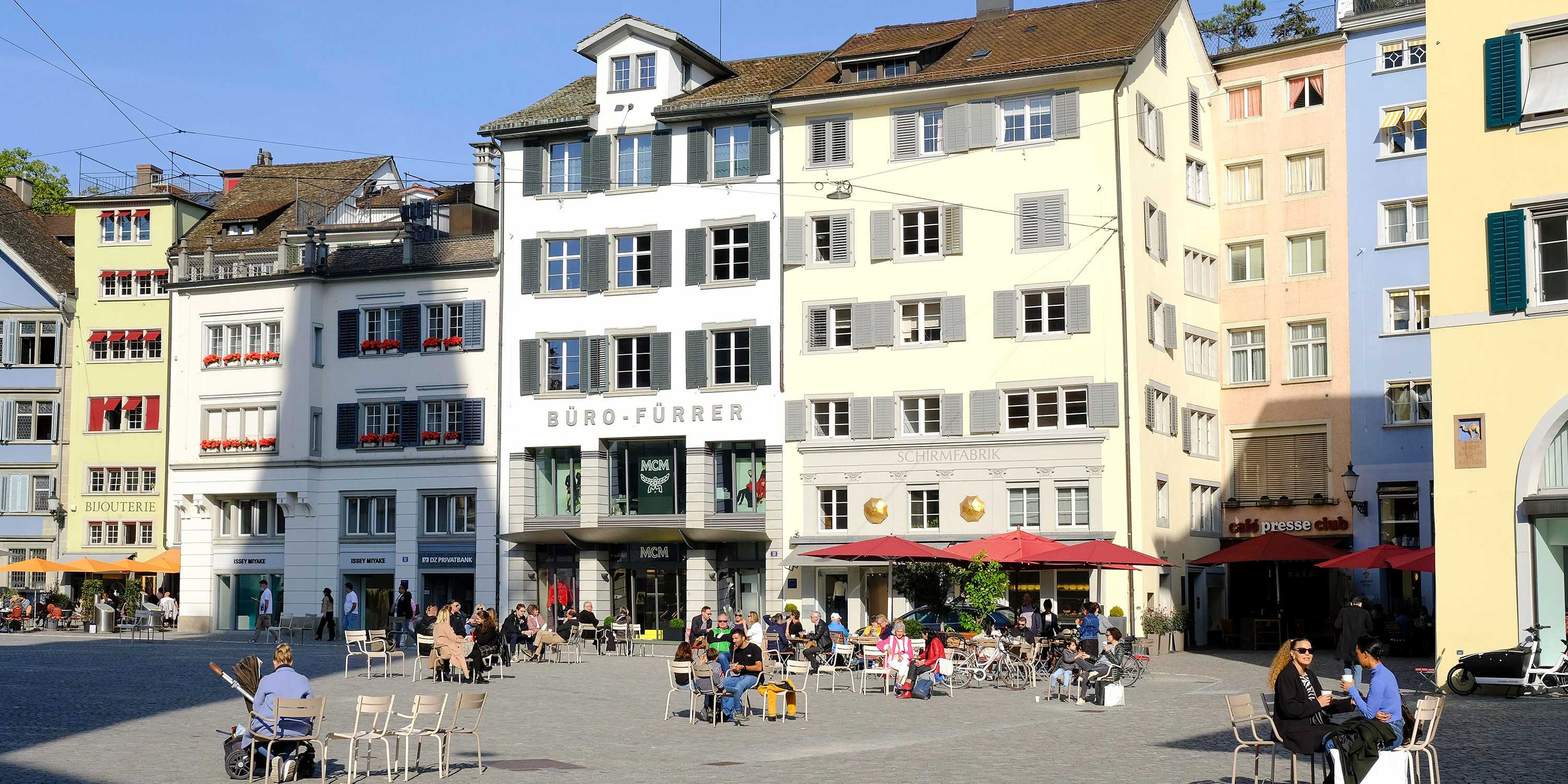The Münsterhof in the centre of Zurich.