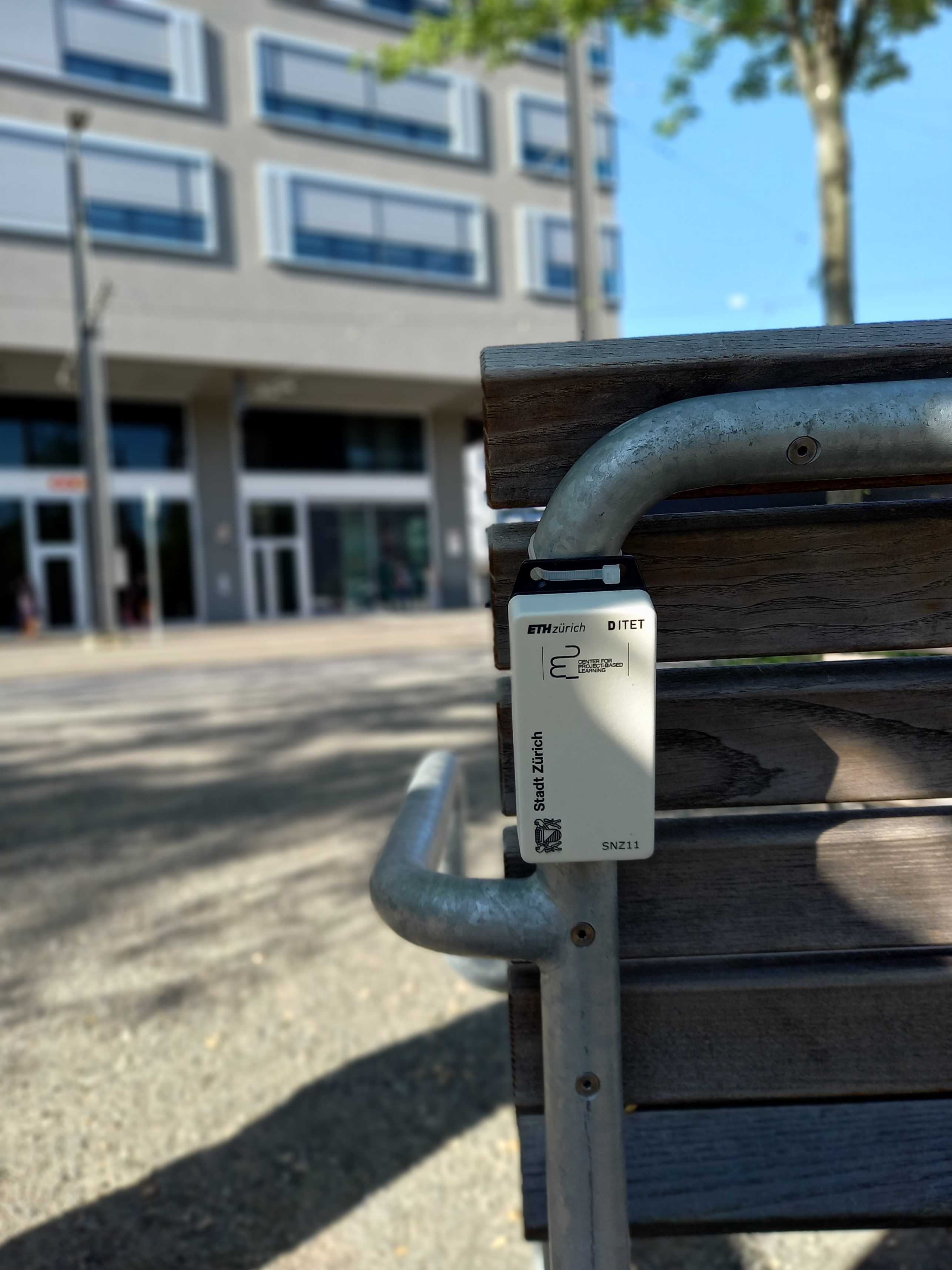 Sensor on a chair at Vulkanplatz.